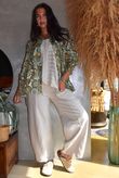 Annie 1972 Point Collar Smock Blouse Sage & Olive